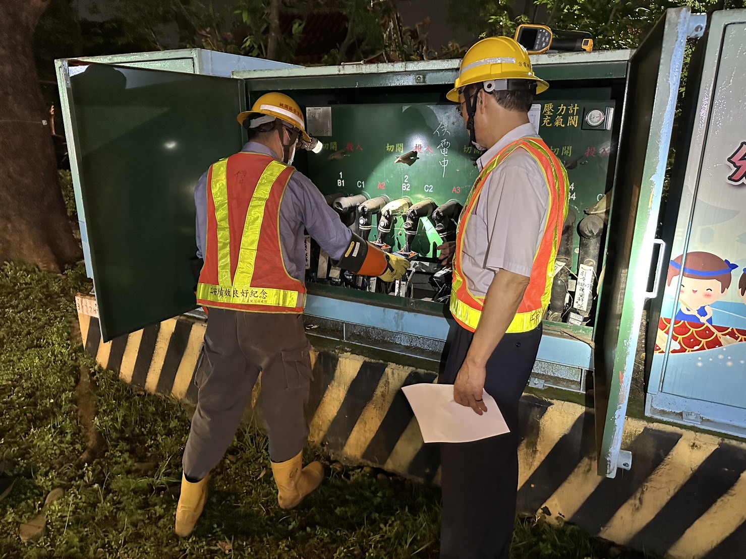 台電自昨日起啟動跨區支援計畫,目前已完成300處配電設備巡檢等工作。