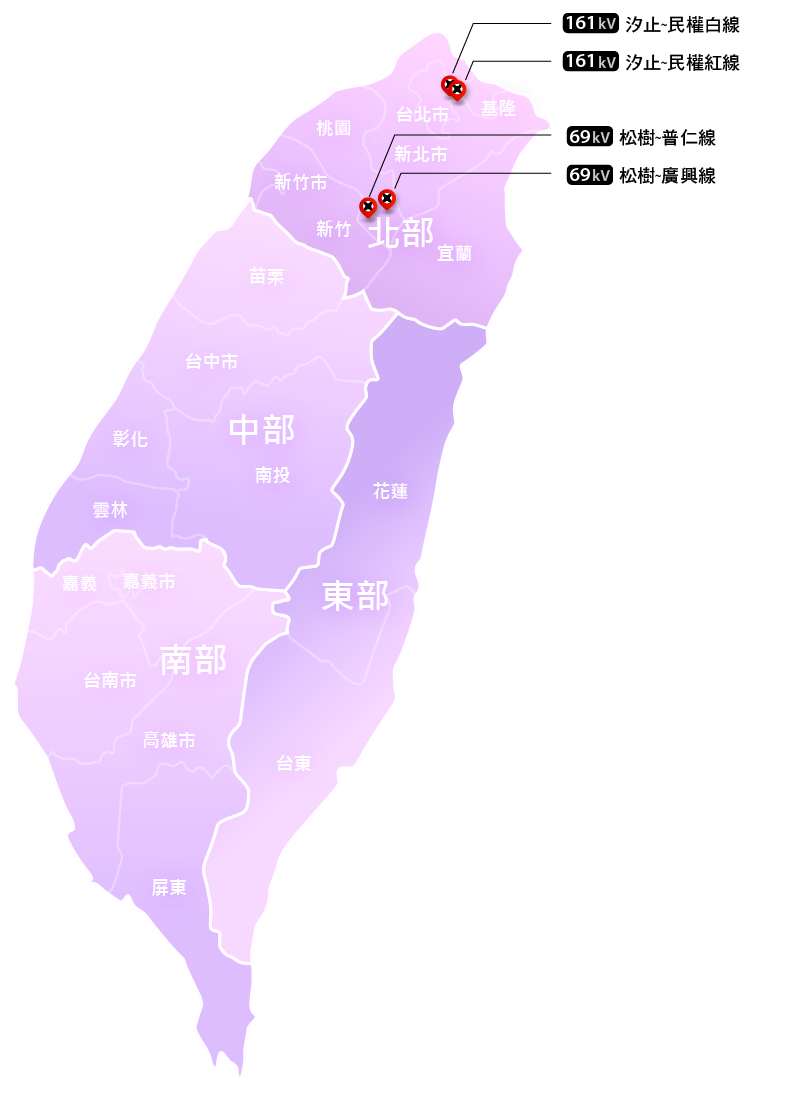 電網瓶頸線路分布圖。詳細內容請參考電網瓶頸線路.pdf檔案