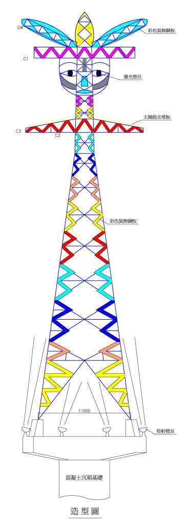 佳作：原住民造型輸電鐵塔